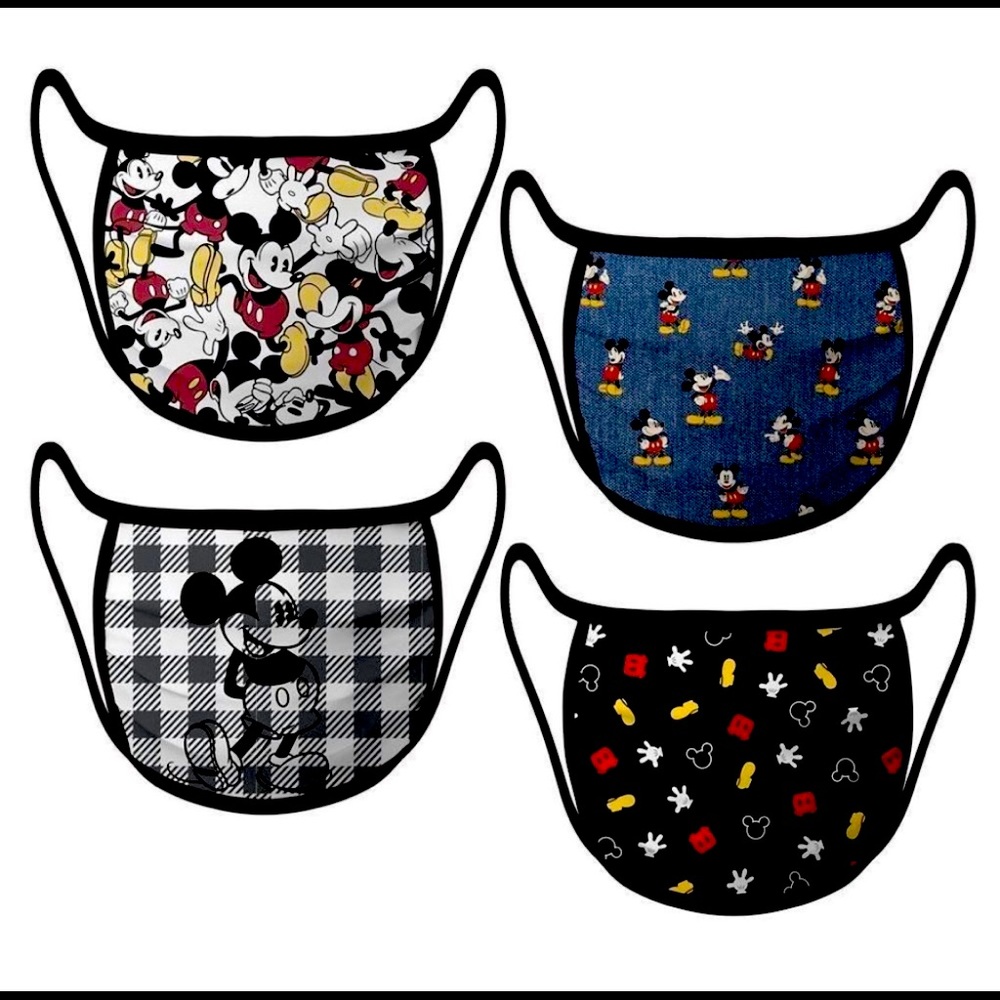 Brand New Size Medium 4 Pack Adult and Kids Disney Mickey Mouse Cloth Face Mask